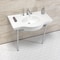 Fauceture 37" Ceramic Console Sink with Stainless Steel Legs, White/Polished Chrome VPB28140W8CP - alternate 3